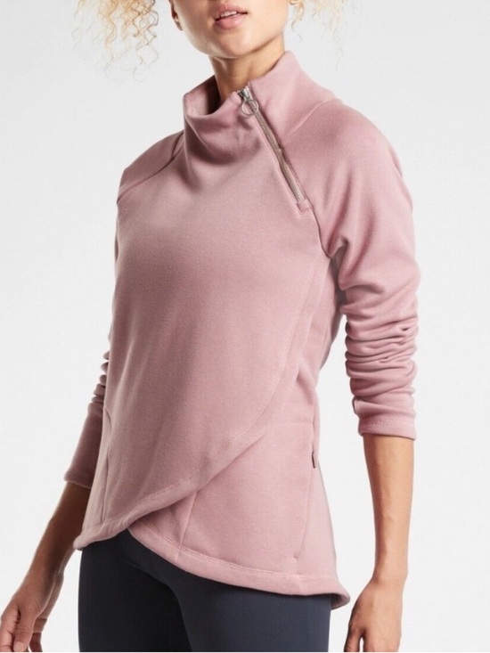 Athleta Tops - Athleta Cozy Karma Asym Pullover Dogwood Mauve Medium Tall